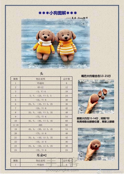 网络收集钩针玩偶图解(收藏) 第4步