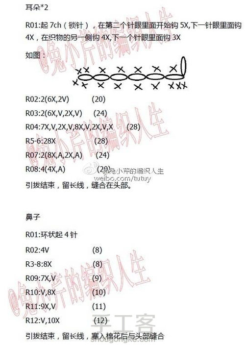 网络收集钩针玩偶图解（收藏） 第13步