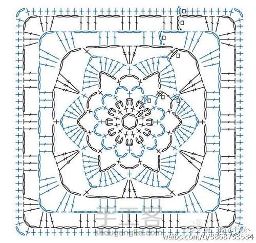 钩针单元花片图解 第13步