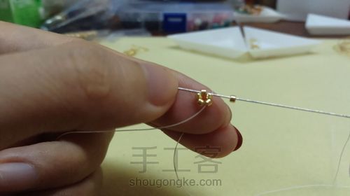 小水滴古董珠耳坠 第11步