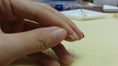 小水滴古董珠耳坠 第14步