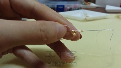 小水滴古董珠耳坠 第15步