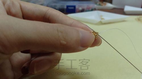 小水滴古董珠耳坠 第19步