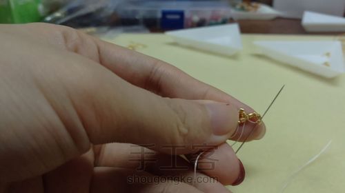 小水滴古董珠耳坠 第26步