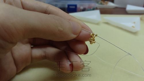 小水滴古董珠耳坠 第27步