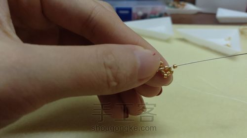 小水滴古董珠耳坠 第29步