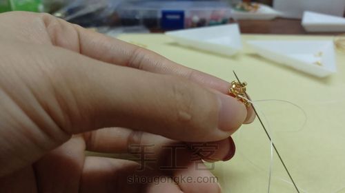 小水滴古董珠耳坠 第30步