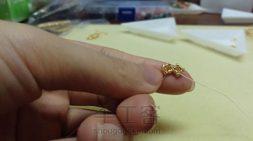 小水滴古董珠耳坠 第31步