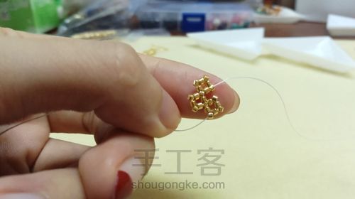 小水滴古董珠耳坠 第34步