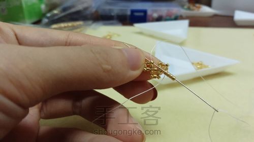 小水滴古董珠耳坠 第35步