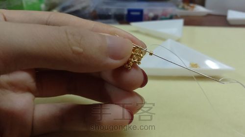 小水滴古董珠耳坠 第39步