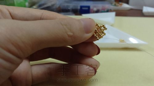 小水滴古董珠耳坠 第40步