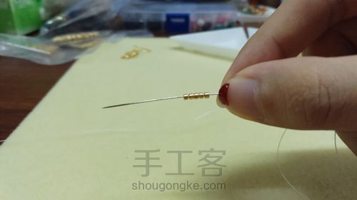 小水滴古董珠耳坠 第5步