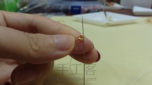 小水滴古董珠耳坠 第9步