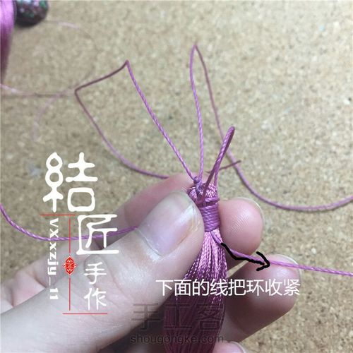 结匠手作原创简单美腻的冰丝流苏耳环 第13步