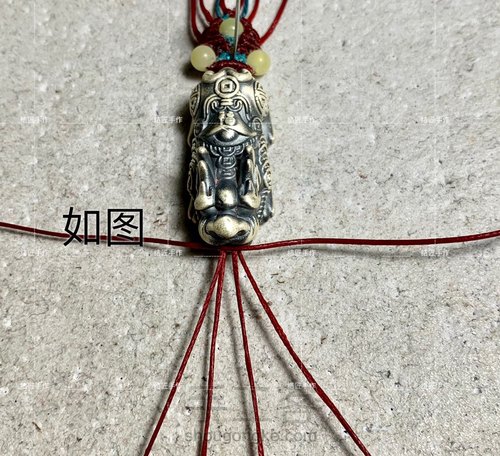 结匠手作，貔貅手机链 第3步
