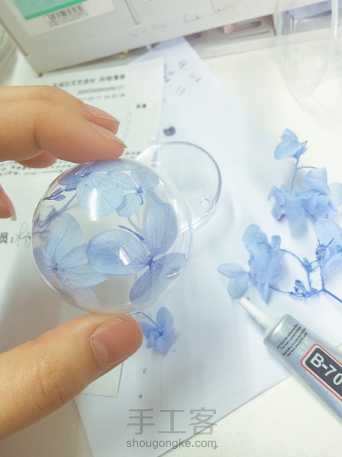 永生花球的制作～ 第1步