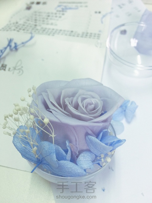 永生花球的制作~ 第2步