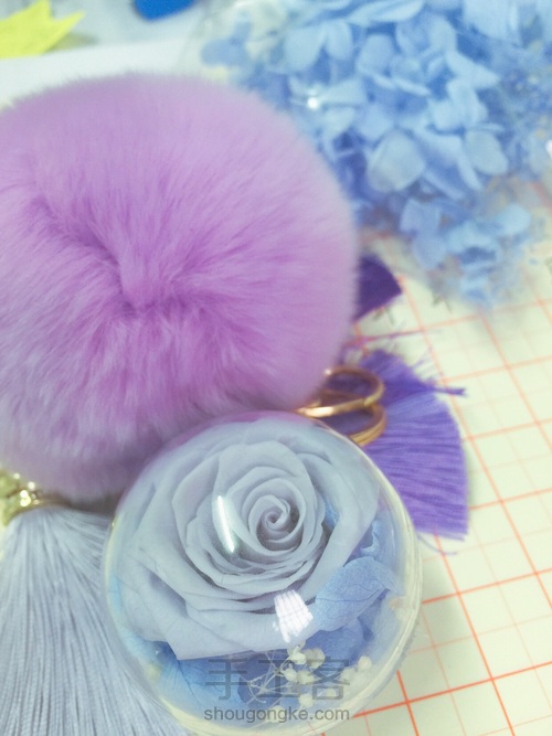 永生花球的制作~ 第3步