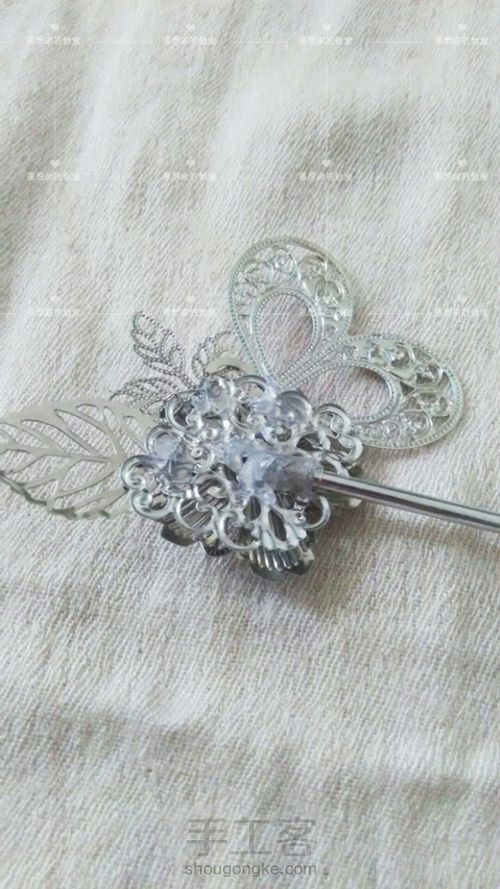 仿【蝶恋花叶】古风流苏步摇簪 第17步