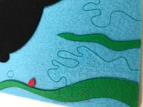 大鱼不织布粘贴画 第8步