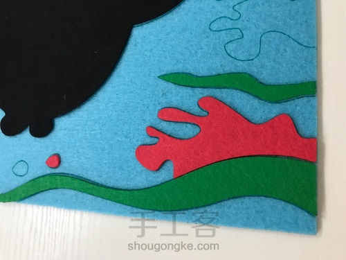 大鱼不织布粘贴画 第10步