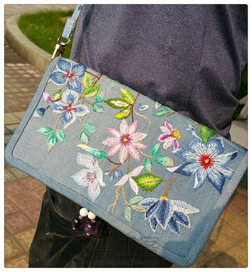 为了诗和远方~牛仔绣花护照夹 第20步