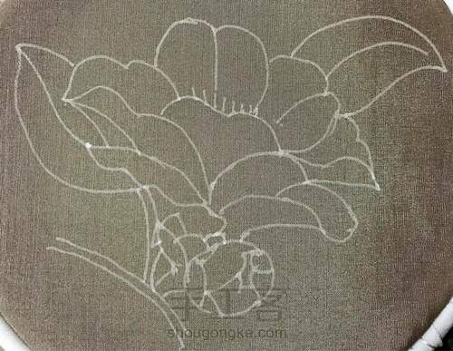 单面刺绣手帕~黄色木棉 第1步