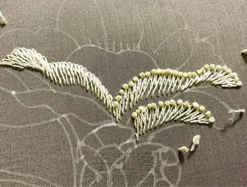 单面刺绣手帕~黄色木棉 第3步