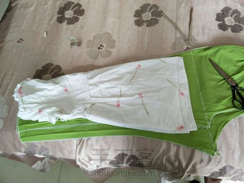 旧衣改造--长裤改背心裙 第3步