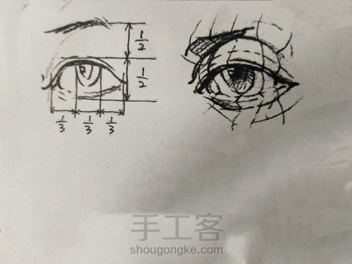 手绘眼睛 第1步