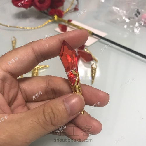 仿钟丽缇大婚团扇手捧花 第16步