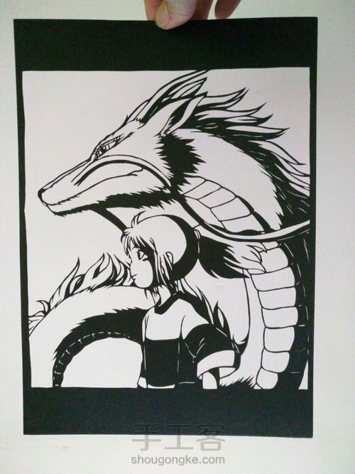 刻纸 动漫《千与千寻》宫崎骏 第1步