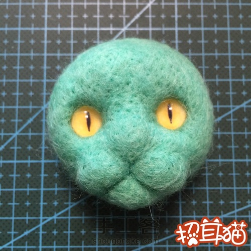 【招耳猫】羊毛毡教程之可爱蓝色猫咪 第23步
