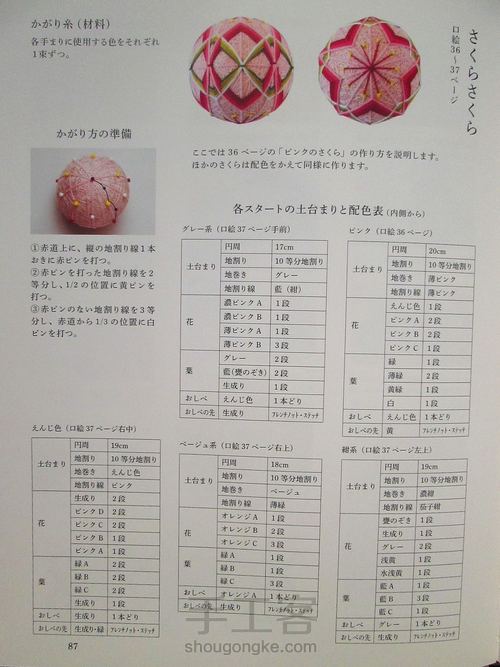 时隔多年的樱花手鞠 第11步