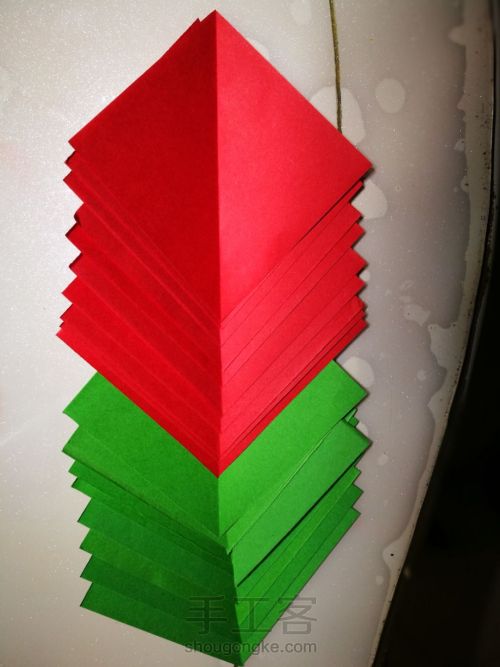 折纸圣诞花环 第3步