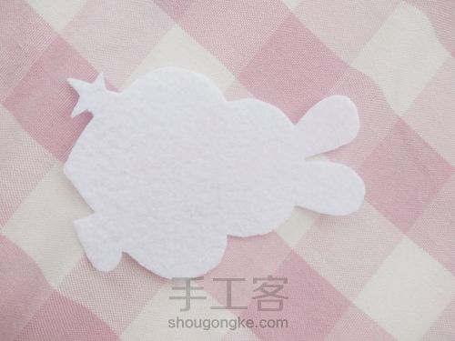 不织布小兔子布贴 第2步
