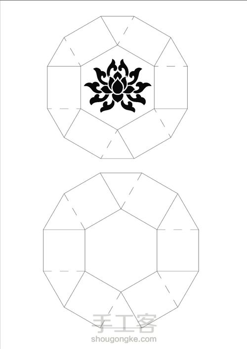 六角盒纸艺纸雕照片及图纸 第4步