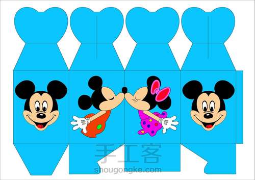 喜糖盒子米奇儿童版本制作过程及图纸 第15步
