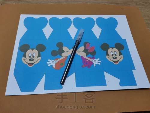 喜糖盒子米奇儿童版本制作过程及图纸 第2步