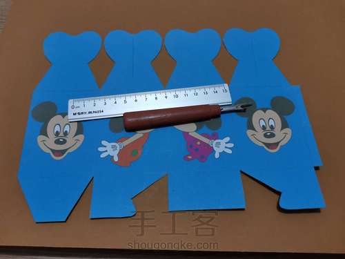喜糖盒子米奇儿童版本制作过程及图纸 第4步