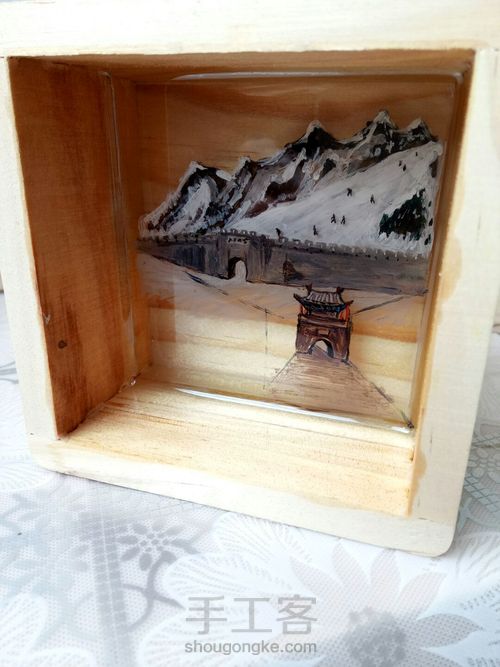 树脂画我的家乡“冰封塞外” 第10步