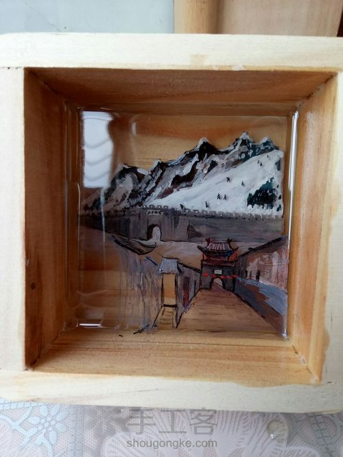 树脂画我的家乡“冰封塞外” 第12步