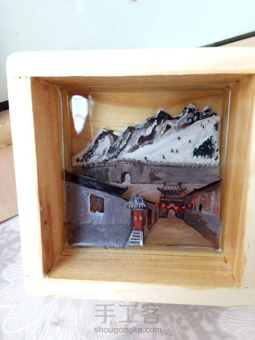 树脂画我的家乡“冰封塞外” 第13步