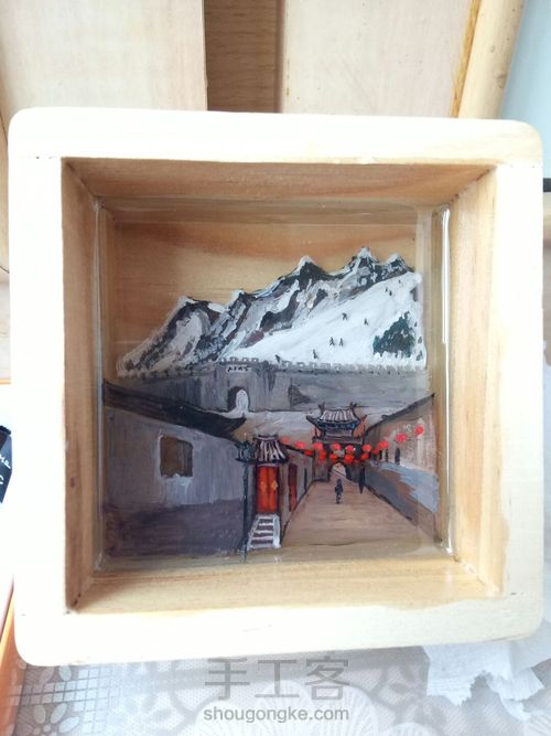 树脂画我的家乡“冰封塞外” 第14步