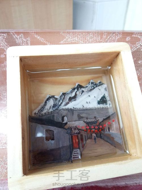 树脂画我的家乡“冰封塞外” 第16步