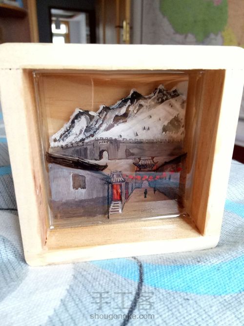 树脂画我的家乡“冰封塞外” 第17步