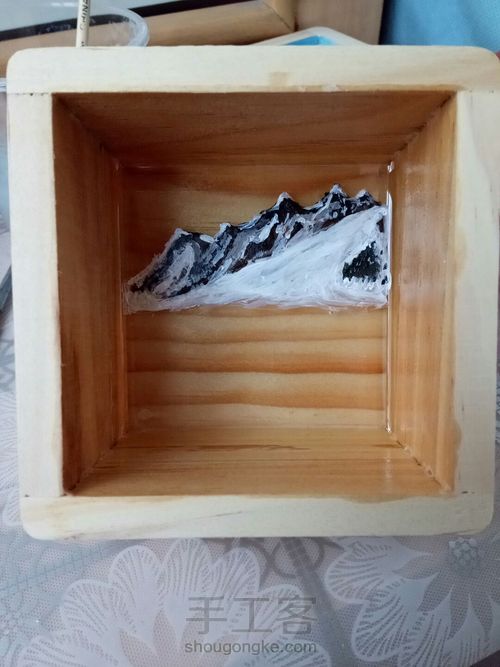 树脂画我的家乡“冰封塞外” 第2步