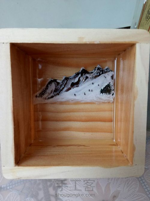 树脂画我的家乡“冰封塞外” 第3步