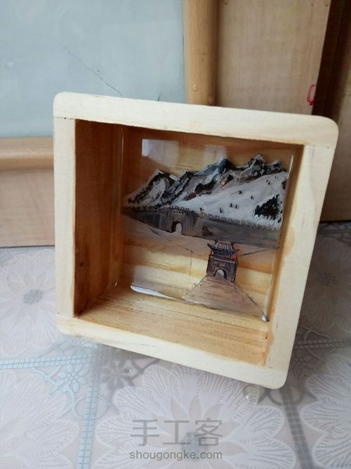 树脂画我的家乡“冰封塞外” 第9步